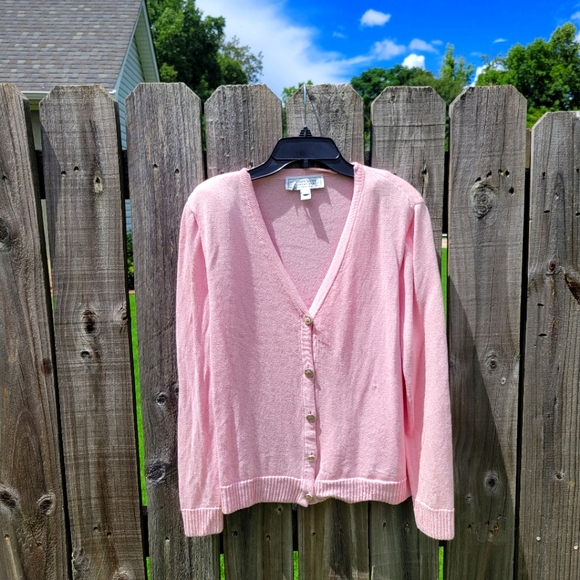 St. John Sweaters - St. John Sport Blush Pink Button Cardigan Large